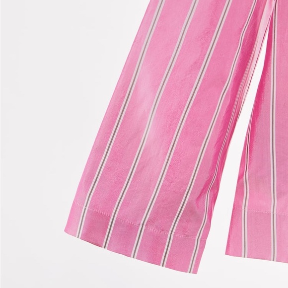 ZARA STRIPED 100% SILK SHIRT - Picture 6 of 9